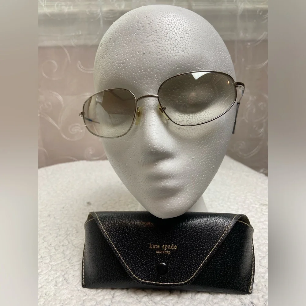 Kate Spade Mirrored Sunglasses and Leather Case